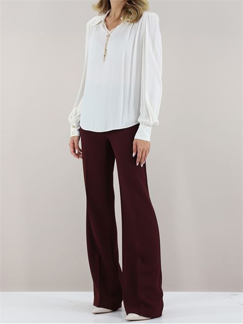 Blusa con arricciature e catena Oval T TWINSET | TP2291/00381